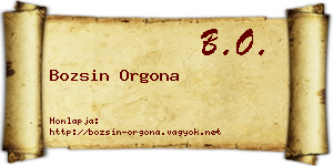 Bozsin Orgona névjegykártya